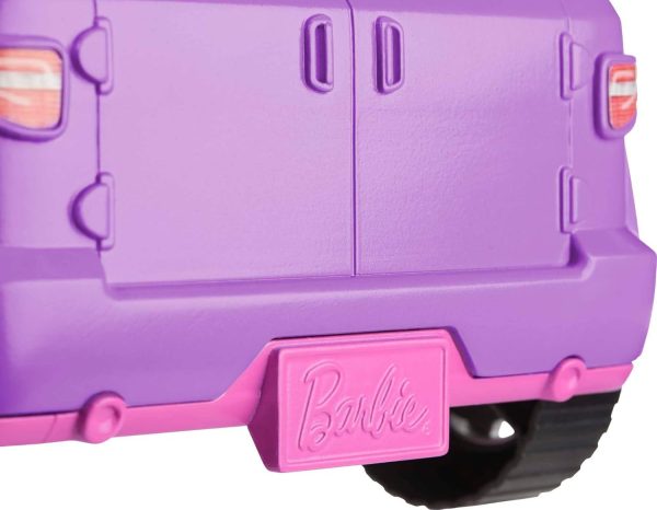 Barbie Toy Car, Doll-Sized SUV, Purple Off-Road Vehicle with 2 Pink Seats & Treaded, Rolling Wheels - Image 6