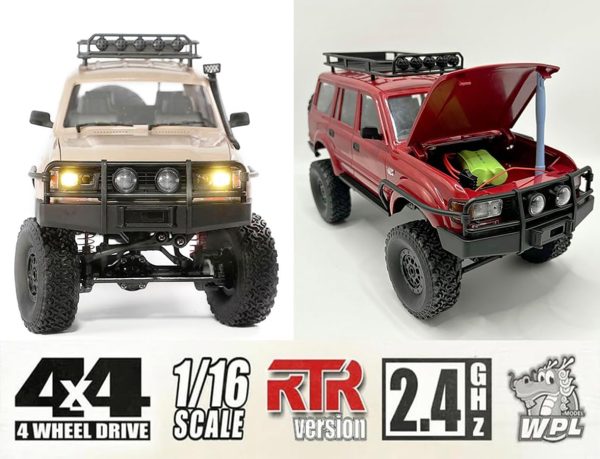 RC Rock Crawler 4x4 RC Truck WPL C54-1 RC Crawler Off Road 1/16 Scale RTR All Terrain Proportional Throttle Steering 2.4Ghz 260 Motor Upgraded Chassis and Counter Rotating Gearbox Adult - Image 5