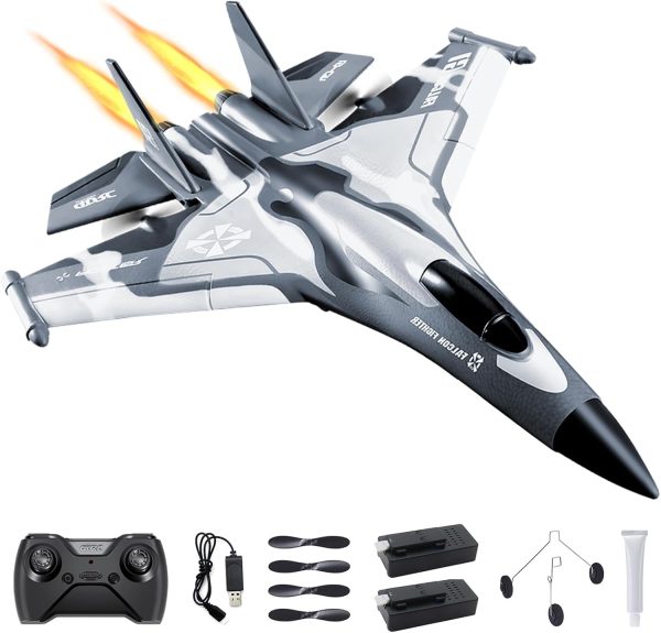 3CH RC Airplane, RC Plane with Night Light, 2.4GHz F-22 Remote Control Airplane with 6-axis Gyro Stabilizer Easy to Fly Fighter Aircraft for Adults Kids Beginners Boys - Image 2