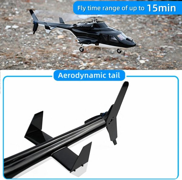 RC Helicopter with GPS for Adults, FLYWING FW450L Airwolf 450-Class 2.4G 6CH Dual Brushless Motor RC Military Helicopter Support Fixed-Point Mode, 3D Stunt Mode and Auto Navigation Mode - Image 6