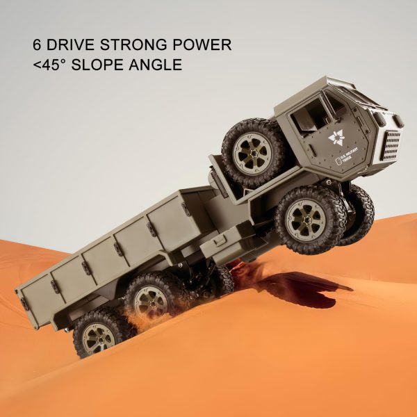 RC Military Truck 6x6 Off Road Military Armored Vehicle Tactical Truck 1/12 Remote Control Rock Crawler Army Transport Truck with Tent for All Terrain Electric Kids Toys Hobby - Image 7