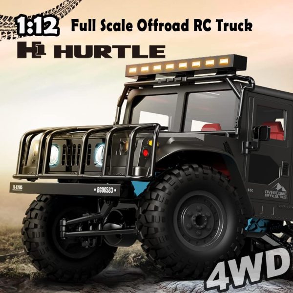 The perseids RC Truck RC Rock Crawler 1/12 Full Scale 4WD Remote Control Car Racing Vehicle Semi Truck and Trailer, 20km/h Offroad RC Truck RTR Climb Model Toys Hobby Grade RC Crawler with Metal - Image 3