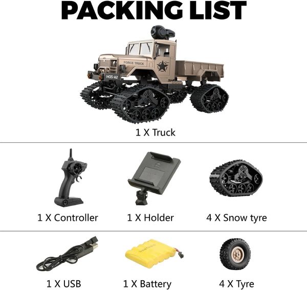 REMOKING RC Hobby Toys Military Truck Off-Road Sport Cars 4WD 2.4Ghz All Terrain Vehicle with Wi-Fi HD Camera Gifts for Kids and Adults - Image 10