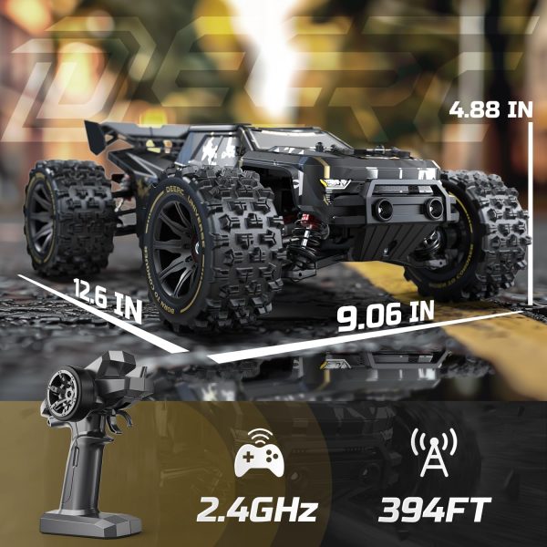 DEERC 1:14 Fast Brushless RC Cars for Adults & Boys, Max 50+ MPH, 2 3S Lipo Batteries 4x4 Waterproof RC Truck, High Speed Offroad Remote Control Car, All Terrain RC Truggy for Snow,Sand & Mud - Image 8