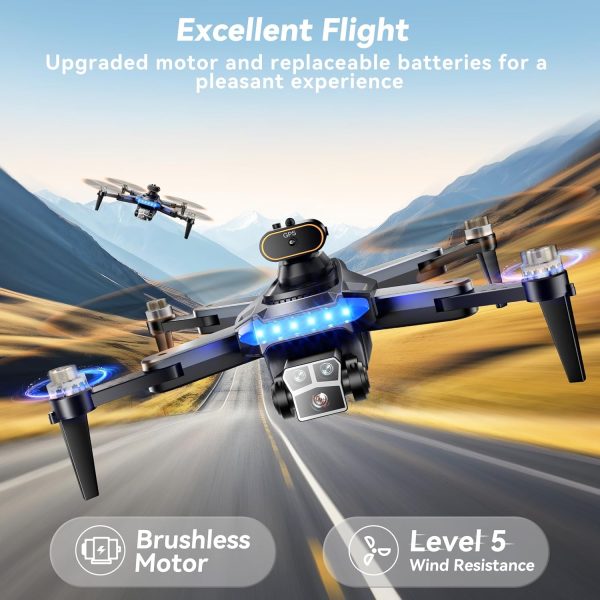 GPS Drones with 4K Camera for Adults Under 249g, P17 Drone with Brushless Motor 5G Transmission, 3 Batteries, Follow Me, Smart Return Home, Foldable FPV Drone for Long Distance - Image 4