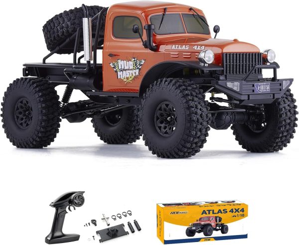 RocHobby Atlas 1/10 RC Crawler, 2.4Ghz RC Rock Truck Off Road, RC Car Indoor&Outdoor 2 in 1, RC Rock Crawler 4x4 Hobby Grade for Adults Need to Complete with Battery (Orange) - Image 2