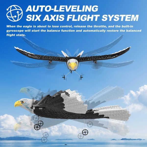 DEERC RC Plane, Remote Control Eagle Plane, RTF Airplane, 2.4GHZ 2CH Flying Bird with 2 Batteries & Propeller 6-axis Gyro Stabilizer, Easy to Fly for Beginners Adults Kids Boys - Image 5