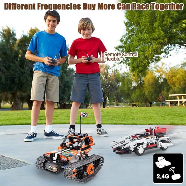 3-in-1 STEM Remote Control Building Kits - Tracked Car/Robot/Tank - 2.4Ghz Rechargeable RC Racer Toy Set Gift for 8-12 14 Year Old Boys and Girls Best Engineering Science Learning Kit for Kids 392pcs - Image 3