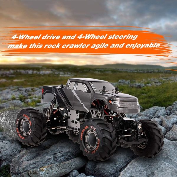 GoolRC 2098B RC Car for Kids and Adults, 1/24 Scale 2.4GHz Remote Control Car, 4WD 4WS Devastator Rock Crawler with Double Servo Off-Road RC Electric Toy Car RTR - Image 5