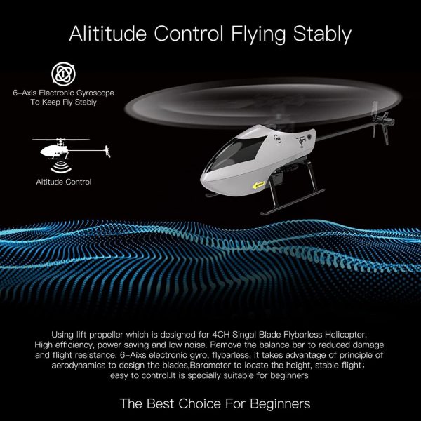 GoolRC C129 V2 RC Helicopter, 4 Channel Remote Control Helicopter with 6-Axis Gyro, 2.4Ghz RC Aircraft with 3D Flips, Altitude Hold, One Key Take Off/Landing for Adults and Beginners - Image 6