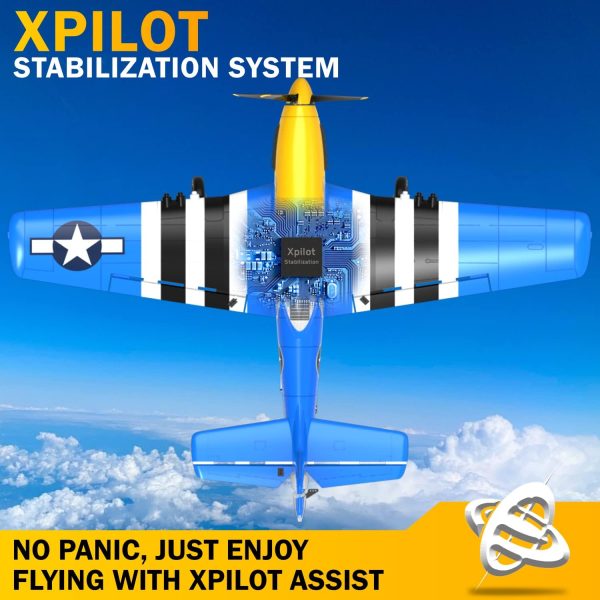 LEAMBE RC Plane 4 Channel Remote Control Airplane with 3 Modes - Ready to Fly Upgrade P51 Mustang RC Airplane for Beginners Adult with Xpilot Stabilization System & One Key Aerobatic - Image 5