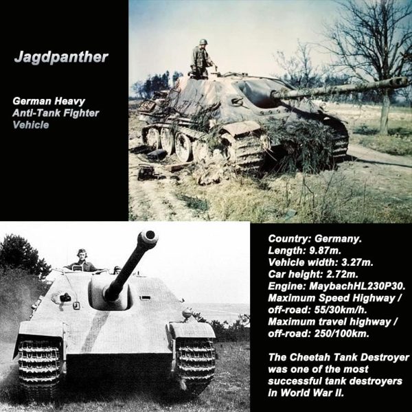 German Jagdpanther Remote Control Tank Anti-Tank Fighter Vehicle Multi-functional RC War Truck 1/16 Scale TK7.0 Infrared System Steel Gearbox Simulated Airsoft BB Shooting (Standard RC Tank) - Image 4