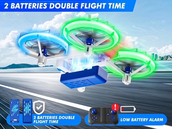 Drone with Camera 1080P HD FPV for Kids and Adults,Hobby RC Quadccopter for Beginners with Bright LED Light,Propeller Full Protect,2PCS Batteries,Kids Toy Easy to Play,M1S Drone - Image 5