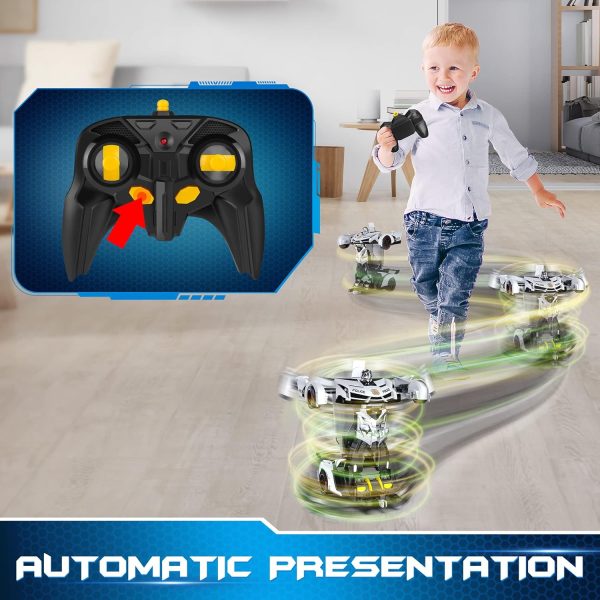 FDJ Remote Control Car - Transform Toys Car Robot, One Button Deformation to Robot with Flashing Light, 2.4Ghz 1:18 Scale Transforming Police Car Kids Toys with 360 Degree Rotating, Girls Boys Toys - Image 6