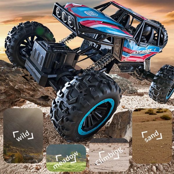 BEZGAR Monster Truck Toys - Remote Control Monster Truck with Light, RC Crawler for Adults, 1:12 Scale RC Truck with 45° Climbing, Remote Control Car for Boys - Image 6