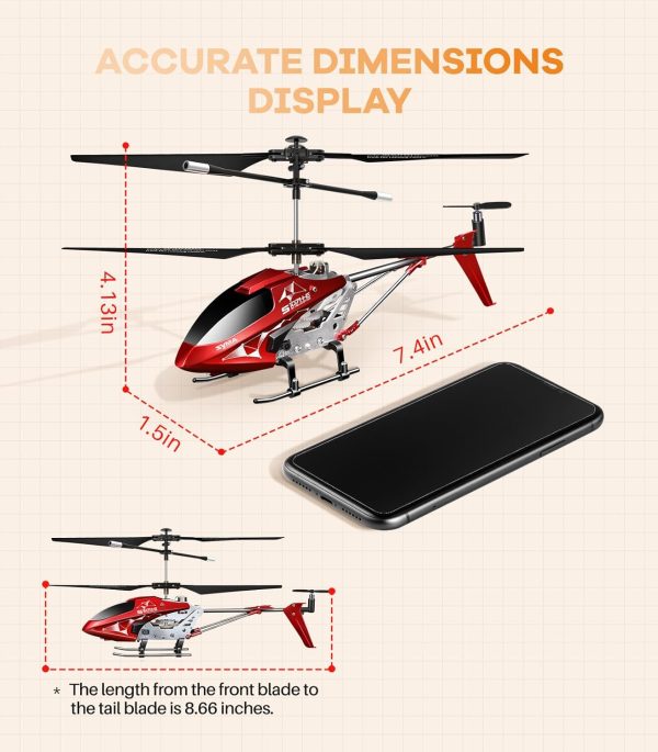 S107H-E RC Helicopter with Altitude Hold, 3.5 Channel, Gyro Stabilizer - For Kids and Beginners - Image 9