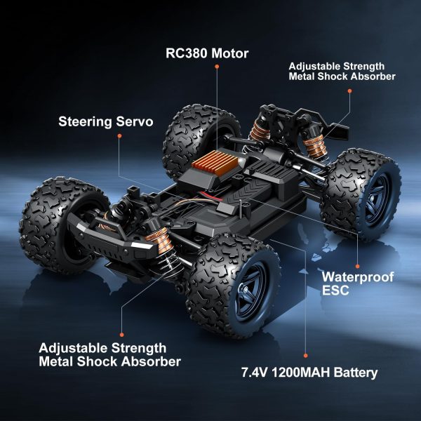 Rc Cars 1:18 All Terrain RC Car for Adults & Boys (18305), 4WD Off-Road RC Truck High Speed Fast 40+ KPH, 4X4 Waterproof Remote Control Car with 2 Rechargeable Batteries - Image 7