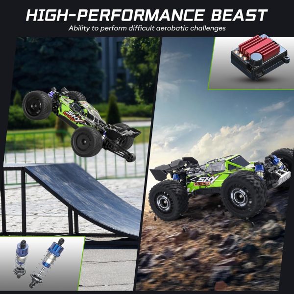 1:16 Brushless Remote Control Cars, 62mph Off-Road All Terrain Electric RC Truck, 4WD RC Truck with 2.4 GHz Remote Control and 2 3S Lipo Batteries for Kids Adults Boys Gifts - Image 3