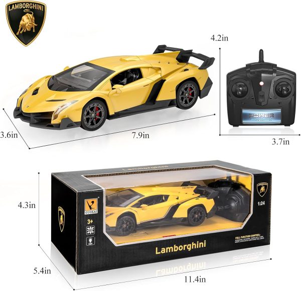 Officially Licensed RC Series, 1:24 Scale Electric Sport Racing Hobby Toy Car Lamborghini Model Vehicle for Boys Girls 3 4 5 6 7 8 9 Years Old Birthday Gifts - Image 3