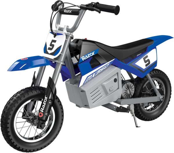 Razor MX350 Dirt Rocket Electric Motocross Off-Road Bike for Age 13+, Up to 30 Minutes Continuous Ride Time, 12" Air-Filled Tires, Hand-Operated Rear Brake, Twist Grip Throttle, Chain-Driven Motor - Image 2