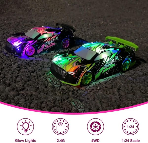 Kids RC Drifting Car,1:24 Scale 2.4Ghz High Speed Remote Control Racing Car,2024 Toys Gifts for 6 7 8 9 10 11 12 Year Old Boys Girls,Children Cool Christmas Birthday Gifts Presents with Lights - Image 3