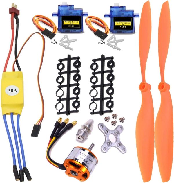 abcGoodefg A2212 1400KV RC Brushless Motor 30A ESC Motor SG90 Micro Servo 8060 Propeller Set for RC Plane Quadcopter Fixed Wing Plane Helicopter Aircraft - Image 2