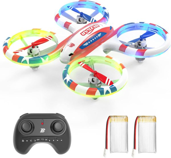 BEZGAR HQ051 Drones for Kids - RC Drone Indoor, LED Remote Control Mini Drone with 3D Flip and 3 Speed Propeller Full Protect Small Drone Quadcopter for Beginners, Easy to fly Gifts for Kids - Image 2