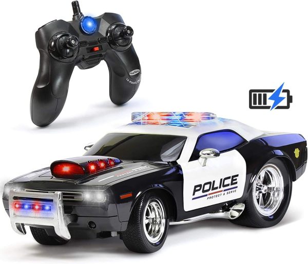 Rechargeable Police Car Remote Control Toy for Kids, Hobby Rc Cars Toys with Lights and Siren - Birthday Gift Ideas for Boy Age 8-12 Years - Gifts for Boys & Girls Ages 3 4 5 6-8 9 10 11 12 Year Old - Image 2