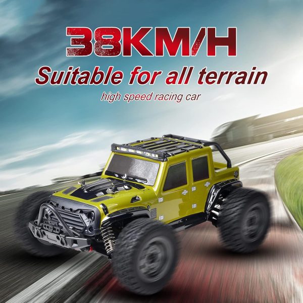 GoolRC 16103 RC Trucks 4x4 Offroad Waterproof 1:16 Off Road RC Car 4WD High Speed RC Trucks 2.4Ghz All Terrains RC Rock Crawler with LED Light and 2 Batteries Electric Toys Vehicle for Kids Adults - Image 4