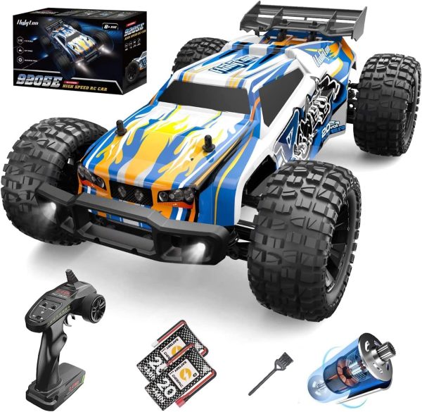 Holyton 1:10 Large High Speed Remote Control Car with LED Shell Lights, 48+ KM/H, 4WD Offroad Monster Truck for Adults & Kids, Hobby RC Truck Vehicle, 2 Battery Crawler Toy Gift for Boy - Image 2