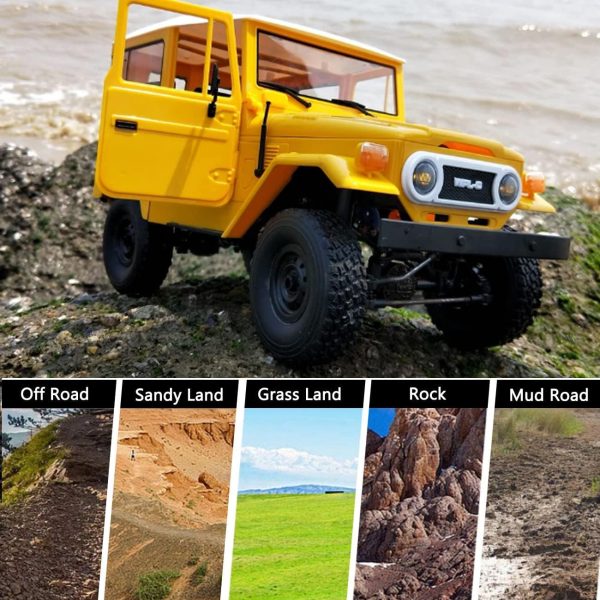 YIKESHU RC Rock Crawler RC Truck 4x4 WPL C34 RTR Mudding Remote Control Truck 2.4Ghz 1/16 RC Crawler All Terrain Car, Full Scale Off Road Truck Realistic Vehicle Hobby RTR Adult - Image 5