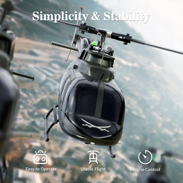 Carmanon Ultra-high Simulated RC Helicopter - 27:1 Scale Model Collectable Remote Control Helicopter with Auto-Hover for Adults, Beginners, Bell OH-58 - Image 4