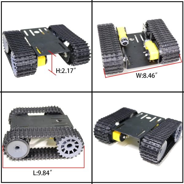 Premium Robot Tank Car Chassis TT02 for Arduino Raspberry Pie, Tracked Caterpillar Clawler by Microbit Python DIY STEAM, RC Robotic Platform with 2pcs DC TT Motor, Robotics Model for Remote Control - Image 4