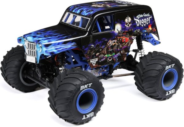 Losi 1/18 Mini LMT Son Uva Digger 2S 4X4 RTR Brushed Monster Truck Battery & Charger Included Blue LOS01026T2 - Image 2