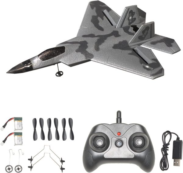 RC Plane Remote Comtrol Airplane RTF RC Plane, 2CH Remote Control Airplane F22 Jet Indoor Outdoor 2.4GHz Radio Control Aircraft for Kids Boys Beginner - Image 7