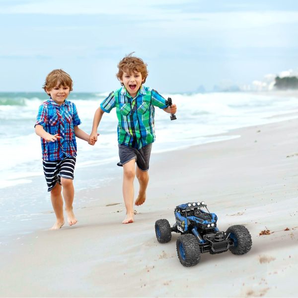 CROBOLL 1:12 Large Remote Control car for Boys Kids with Lifting Function,4WD RC Cars Electric Monster Truck Toy Gifts 4X4 Off-Road RC Rock Crawler 2.4GHz RC Truck with 2 Batteries(Blue) - Image 10