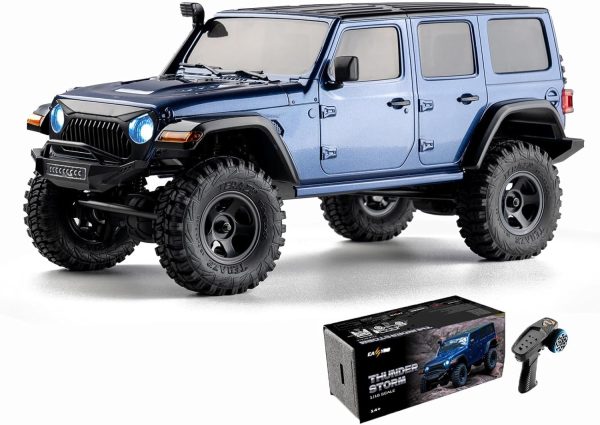 1/18 Thunder Storm RC Crawler, 4X4 Off Road RC Rock Crawler,Waterproof All Terrain RC Cars with 2S 380mah Battery, Charger for Adults, RTR (Blue) - Image 2