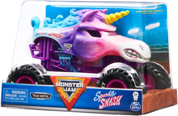 Monster Jam, Official Sparkle Smash Monster Truck, Collector Die-Cast Vehicle, 1:24 Scale - Image 5