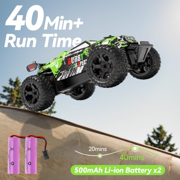 Remote Control Car for Boys 4-7, 2.4Ghz RC Monster Trucks for Boys Age 4-7 & 8-12, 1/18 20 KM/H Off-Road Remote Control Truck Toys W/ 2 Rechargeable Batteries for 40 Min Play, for Boy Girls - Image 6