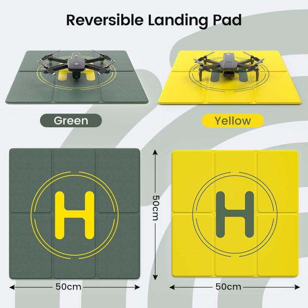 Drone Landing Pad, Holy Stone 50cm/19.68in Universal Portable Luminous Waterproof Foldable Helipad for RC Drones Helicopter, DJI Phantom 3/4/Mavic Pro/Inspire, Holy Stone Drone - Image 3