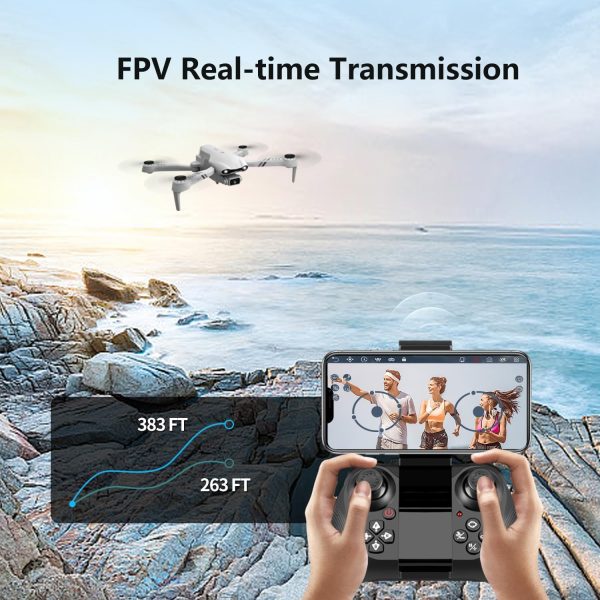 DRONEEYE F10 Foldable Drone with Camera for Adults,1080P HD FPV Live Video, Altitude Hold，Headless Mode,3D Flips, Trajectory Flight, App Control,One Key Start, RC Quadcopter for kids with 2 Batteries - Image 9