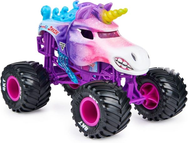 Monster Jam, Official Sparkle Smash Monster Truck, Collector Die-Cast Vehicle, 1:24 Scale - Image 3