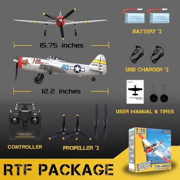 CKYSCHN RC Plane for Beginners, VOLANTEXRC 4 Channel P-47 RC Airplanes, Remote Control Airplanes for Adults, Hobby RC Airplanes with Xpilot System, One Key Aerobatic Planes - Image 7