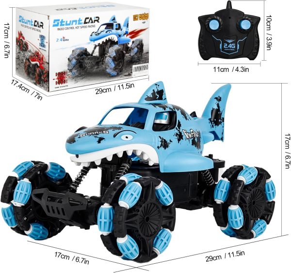 Remote Control Shark Monster Truck All-Terrain Toy Remote Control Car Vehicle, 2.4 GHz,1:14 Scale, Off Road Rechargeable RC Car Kids Toys for Boys and Girls Ages 6 and up - Image 7