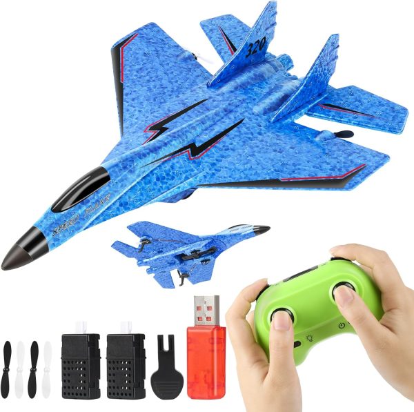 RC Plane, Remote Control Airplane- 2CH 2.4Ghz Remote Control Wireless Airplane Toy with Lights, Foam RC Fighter Plane Jet for Adults Kids Toys - Image 2