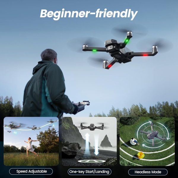 Drones with Camera for Adults 4k,WeFone WF30 GPS Follow Me Drone for Beginners Kids Foldable FPV RC Quadcopter, Return Home, Brushless Motor, 5G Transmission, 40 Mins Flight Time, 2 Batteries - Image 7