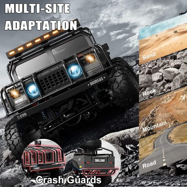 The perseids RC Truck RC Rock Crawler 1/12 Full Scale 4WD Remote Control Car Racing Vehicle Semi Truck and Trailer, 20km/h Offroad RC Truck RTR Climb Model Toys Hobby Grade RC Crawler with Metal - Image 4