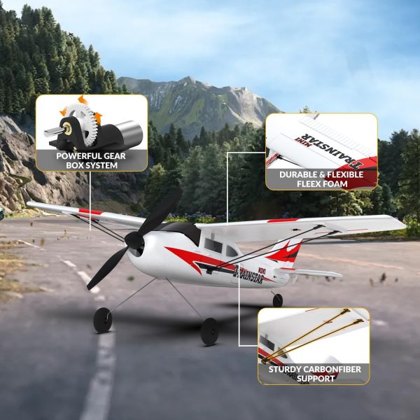 VOLANTEXRC RC Airplane TrainStar Mini 2.4GHz 3 Channel Remote Control Plane RTF Ready to Fly with Xpilot Stabilization System Easy to Fly for Beginners (761-1 RTF) - Image 6