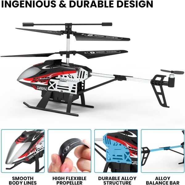 DEERC DE52 Remote Control Helicopter,Altitude Hold RC Helicopters with Storage Case Extra Shell,2.4GHz Aircraft Indoor Flying Toy with High&Low Speed Mode,2 Modular Battery for 24 Min Play Boys Girls - Image 9