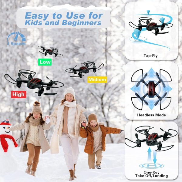 Drones for Kids 8-12, Drone with Camera 1080P for Kids Adults, FPV Drone with 2 Batteries, Mini Drone Gesture Photo, Wifi RC Quadcopter, 3 Speed Mode, 3D Flips, Altitude Hold, Kids Drones for Boys - Image 4